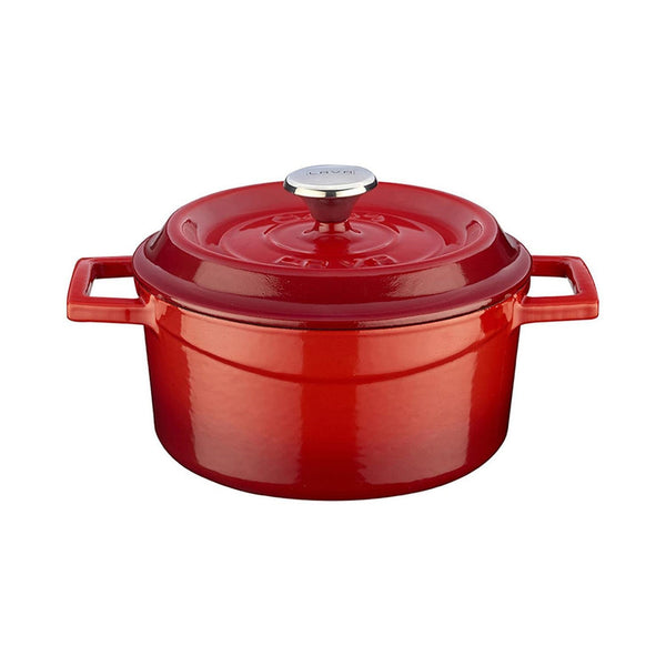 Turgla Cast Iron dia.5Inch  h:2.5Inch  18 oz. Round Red Cast Iron Dutch Oven SKU: TTMN12RED1