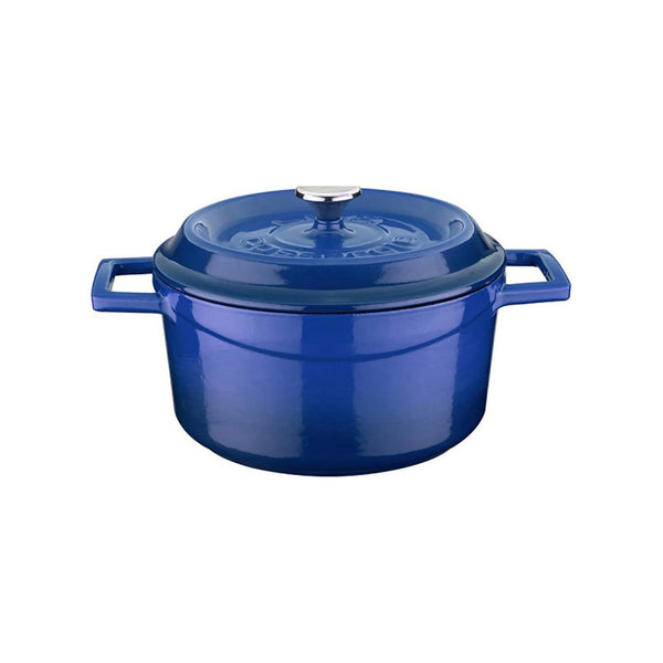 Turgla Cast Iron dia.7.75Inch  h:4Inch  3 qt. Round Blue Cast Iron Dutch Oven SKU: TTMN20CBL