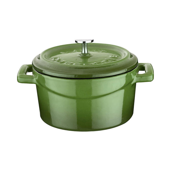 Turgla Cast Iron dia.7.75Inch  h:4Inch  3 qt. Round Green Cast Iron Dutch Oven SKU: TTMN20GRN