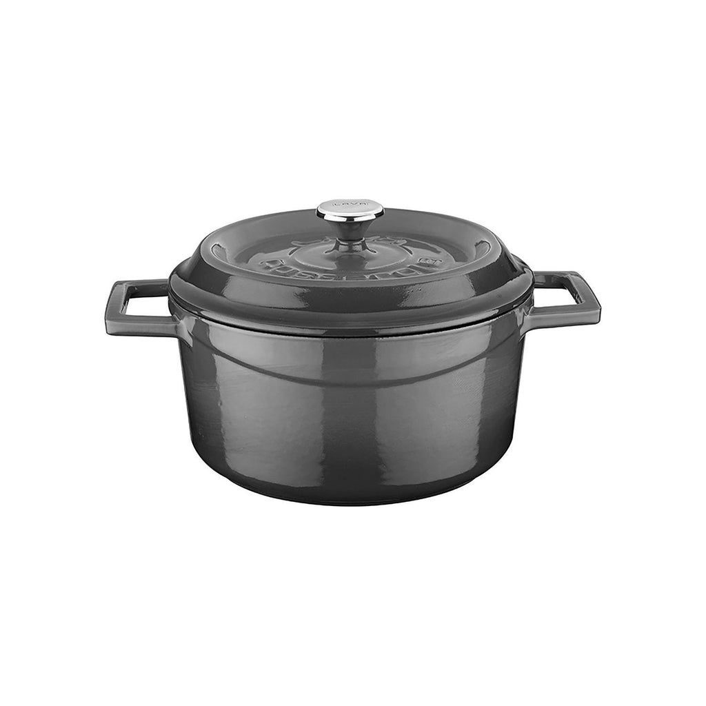 Turgla Cast Iron dia.7.75Inch  h:4Inch  3 qt. Round Gray Cast Iron Dutch Oven SKU: TTMN20GRY