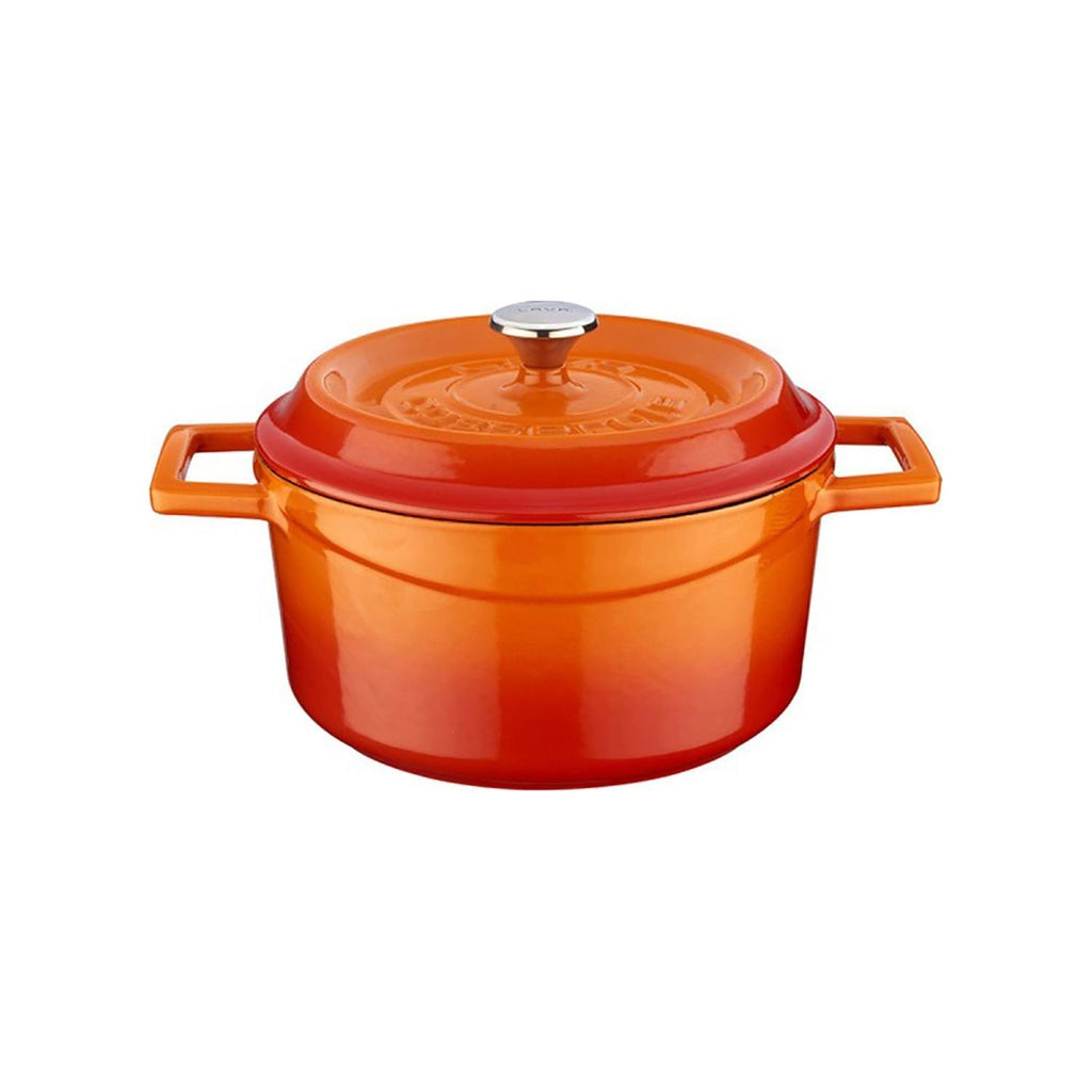 Turgla Cast Iron dia.7.75Inch  h:4Inch  3 qt. Round Orange Cast Iron Dutch Oven SKU: TTMN20ORG