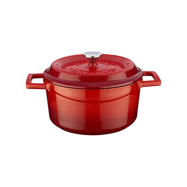 Turgla Cast Iron dia.7.75Inch  h:4Inch  3 qt. Round Red Cast Iron Dutch Oven SKU: TTMN20RED