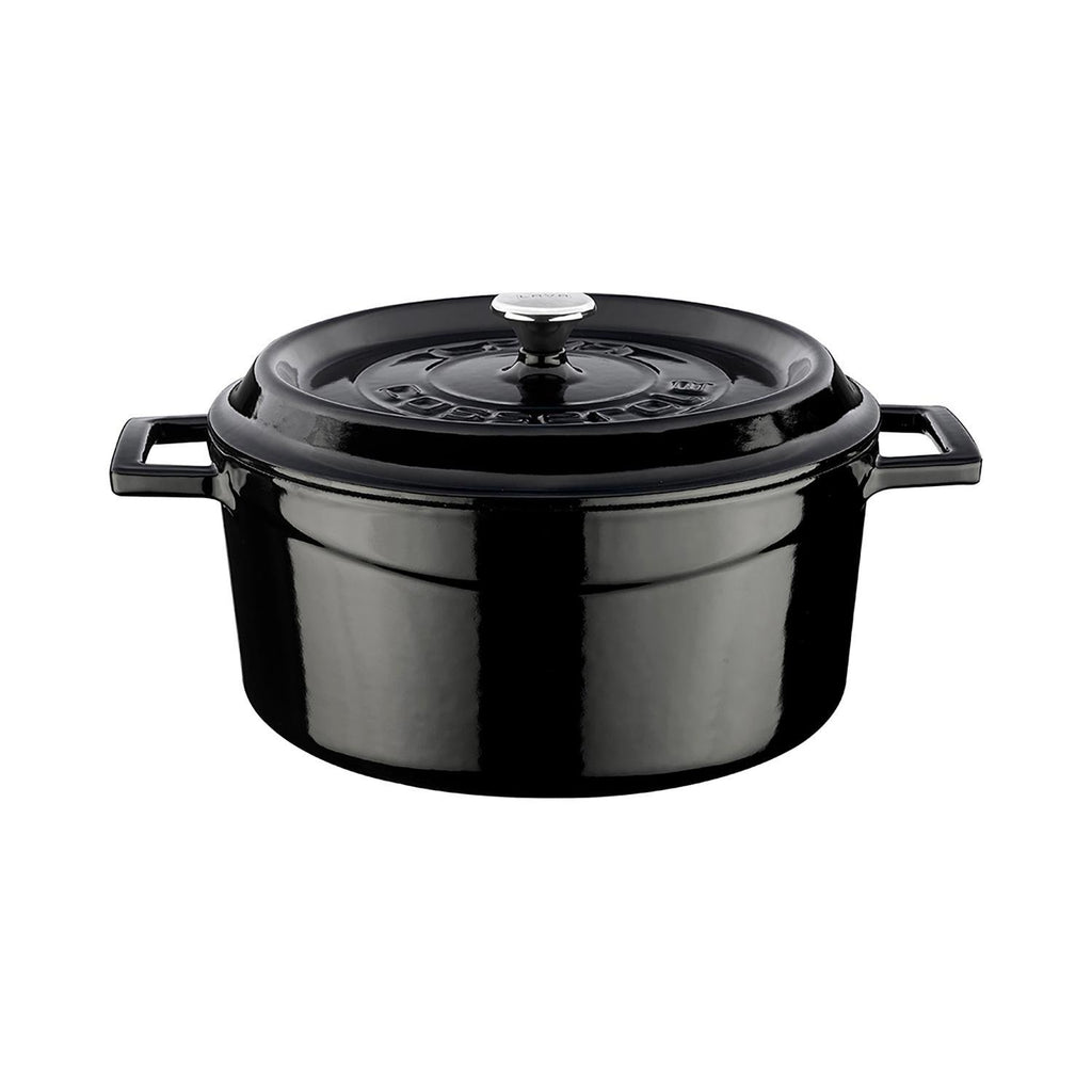 Turgla Cast Iron dia.9.5Inch  h:4Inch  4.75 qt. Round Black Cast Iron Dutch Oven SKU: TTMN24BLK