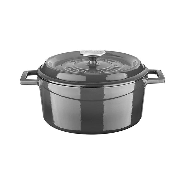 Turgla Cast Iron dia.9.5Inch  h:4Inch  4.75 qt. Round Gray Cast Iron Dutch Oven SKU: TTMN24GRY