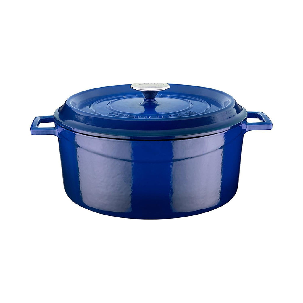 Turgla Cast Iron dia.11Inch  h:5Inch  7 qt. Round Blue Cast Iron Dutch Oven SKU: TTMN28CBL