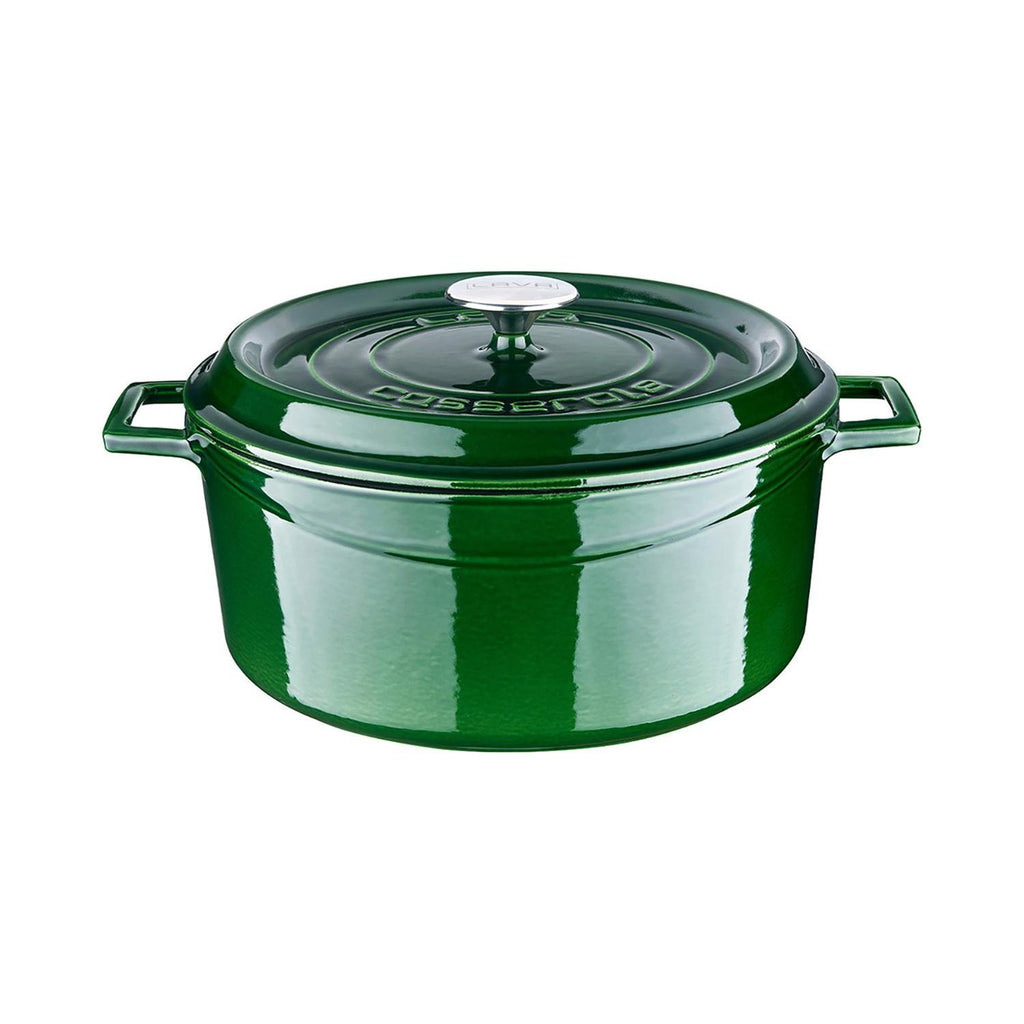Turgla Cast Iron dia.11Inch  h:5Inch  7 qt. Round Green Cast Iron Dutch Oven SKU: TTMN28GRN
