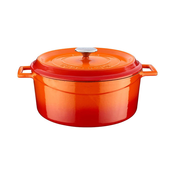 Turgla Cast Iron dia.11Inch  h:5Inch  7 qt. Round Orange Cast Iron Dutch Oven SKU: TTMN28ORG