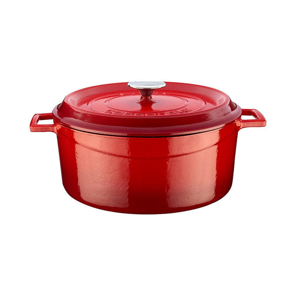 Turgla Cast Iron dia.11Inch  h:5Inch  7 qt. Round Red Cast Iron Dutch Oven SKU: TTMN28RED