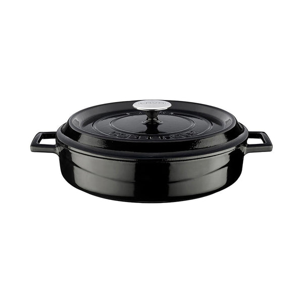 Turgla Cast Iron dia.11Inch  h:2Inch  3.75 qt. Round Black Cast Iron Dutch Oven SKU: TTMNS28BLK