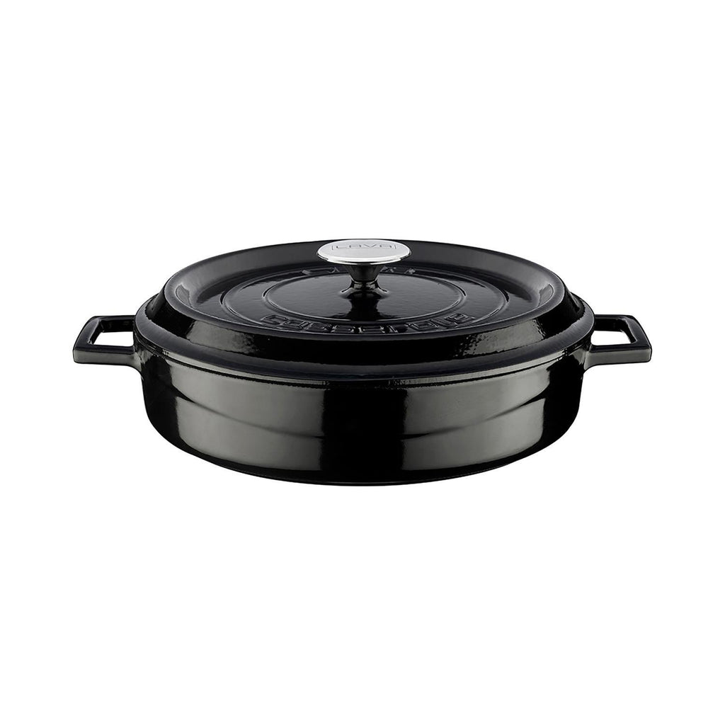 Turgla Cast Iron dia.11Inch  h:2Inch  3.75 qt. Round Black Cast Iron Dutch Oven SKU: TTMNS28BLK