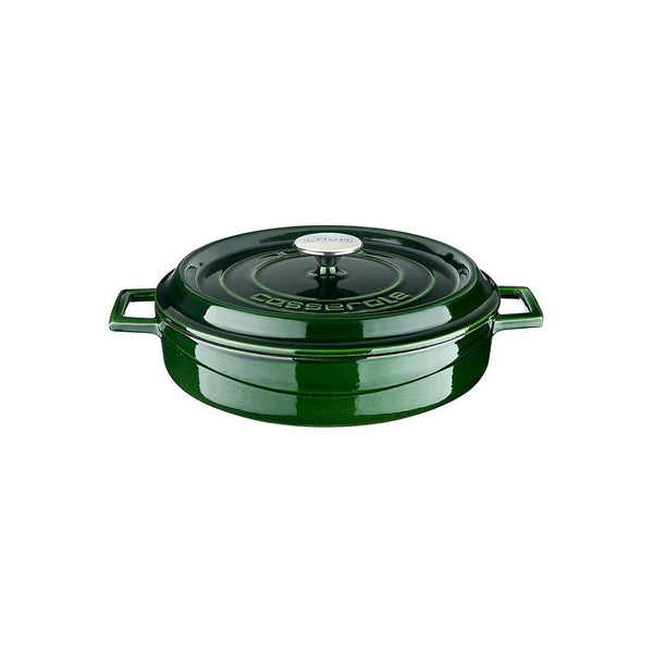 Turgla Cast Iron dia.11Inch  h:2Inch  3.75 qt. Round Green Cast Iron Dutch Oven SKU: TTMNS28GRN