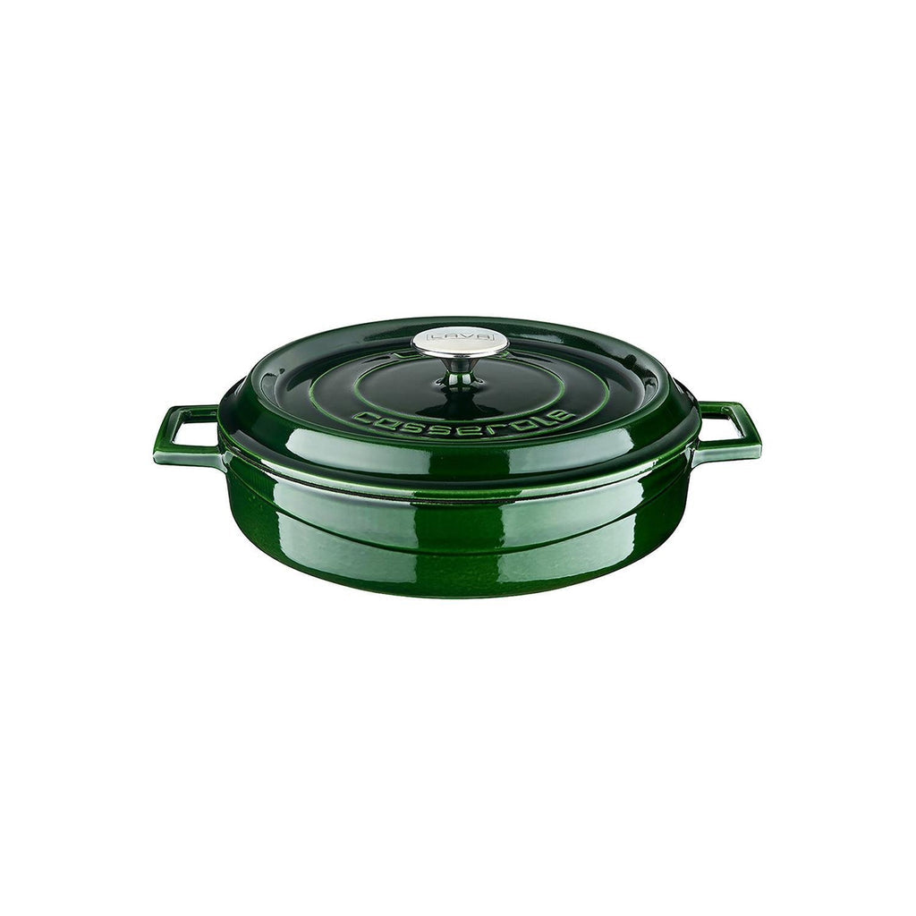 Turgla Cast Iron dia.11Inch  h:2Inch  3.75 qt. Round Green Cast Iron Dutch Oven SKU: TTMNS28GRN