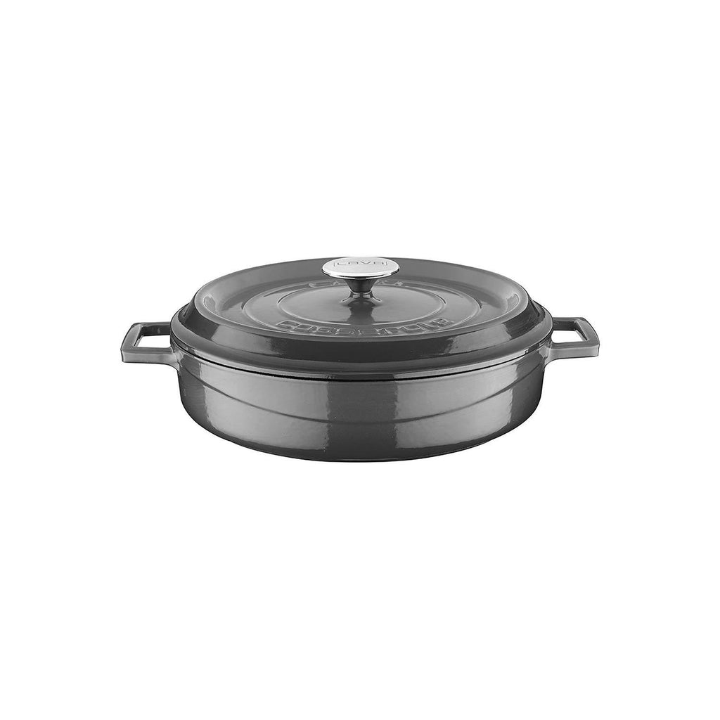 Turgla Cast Iron dia.11Inch  h:2Inch  3.75 qt. Round Gray Cast Iron Dutch Oven SKU: TTMNS28GRY