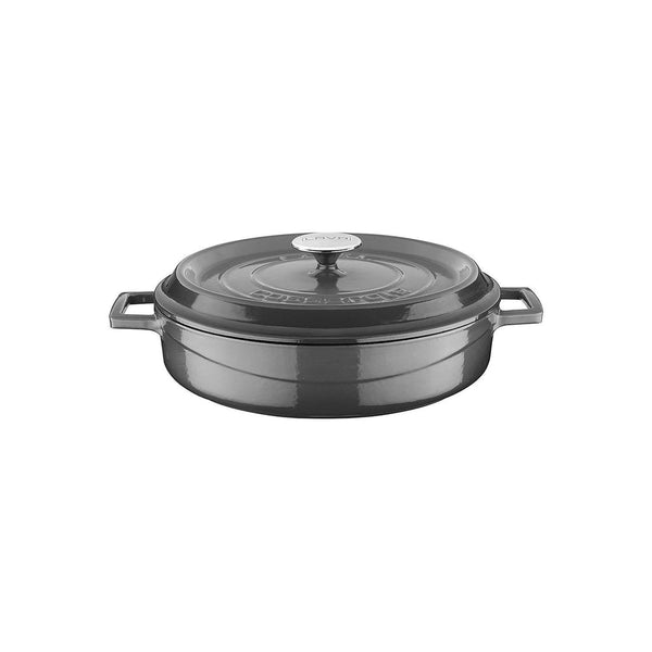 Turgla Cast Iron dia.11Inch  h:2Inch  3.75 qt. Round Gray Cast Iron Dutch Oven SKU: TTMNS28GRY