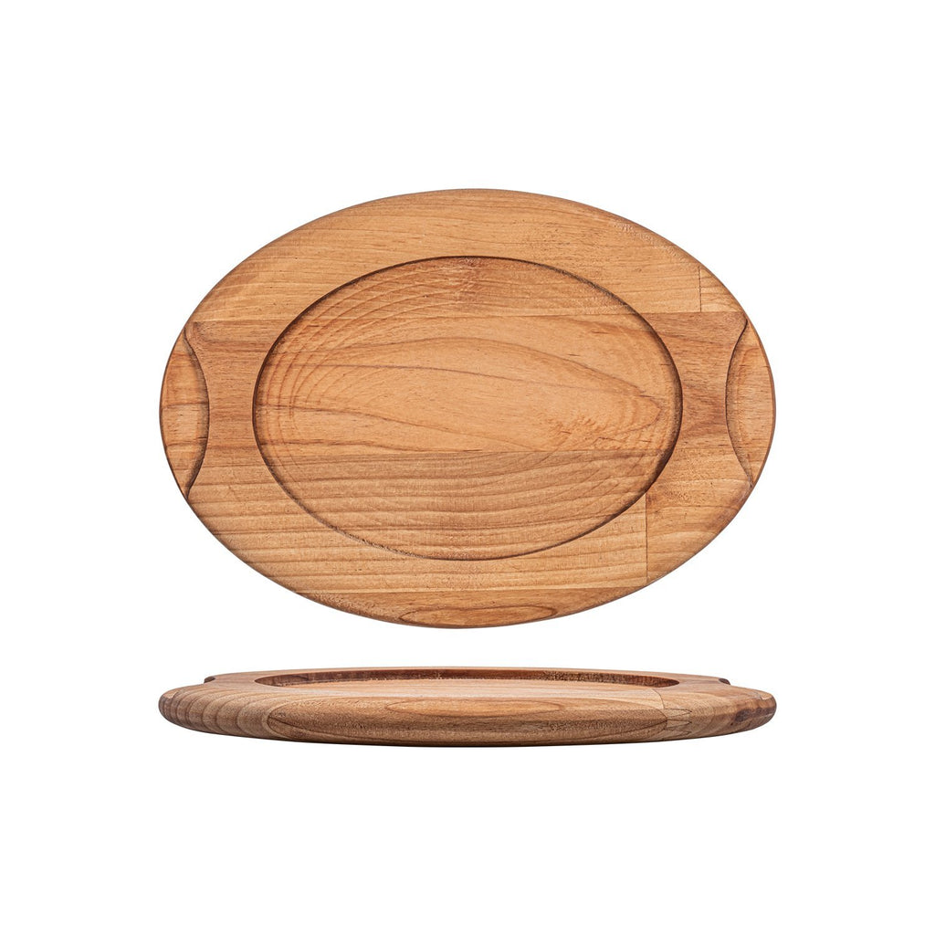 Turgla Wood 11Inch  x 8.25Inch  x h:0.75Inch  Oval Brown Wood Underliner SKU: TWB2414OTA1
