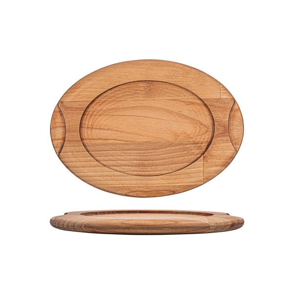 Turgla Wood 11Inch  x 8.25Inch  x h:0.75Inch  Oval Brown Wood Underliner SKU: TWB2414OTA1