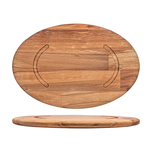 Turgla Wood 12.5Inch  x 8.25Inch  x h:0.75Inch  Oval Brown Wood Underliner SKU: TWB501824A