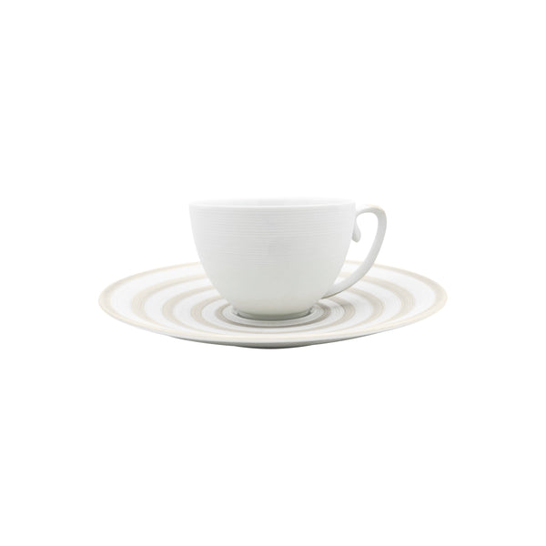 Jl Coquet Hemisphere Striped Vanilla - Extra Coffee Cup and Saucer - 6.8 fl oz SKU: HEM3017BS0082
