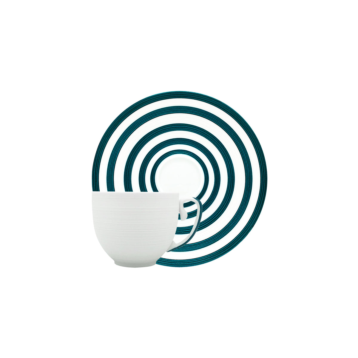 Jl Coquet HEMISPHERE Striped Persian Blue - Coffee Cup and Saucer - 4.1 fl oz SKU: HEM3015BS0280