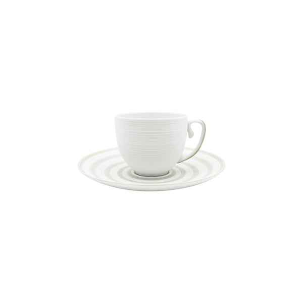 Jl Coquet Hemisphere Striped Vanilla - Coffee Cup and Saucer - 4.1 fl oz SKU: HEM3015BS0082