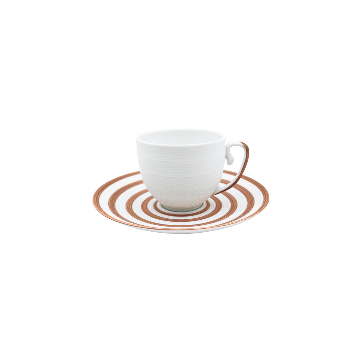 Jl Coquet HEMISPHERE Striped Metallic Pink - Coffee Cup and Saucer - 4.1 fl oz SKU: HEM3015BS0149