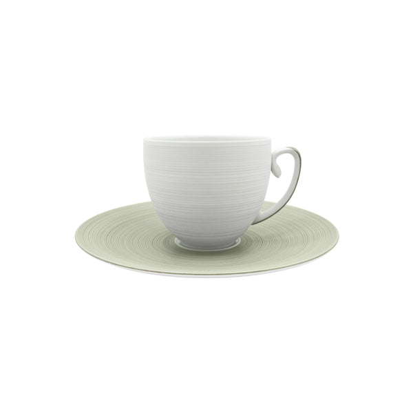 Jl Coquet HEMISPHERE Khaki Green - Cappuccino Cup and Saucer - 7.8 fl oz SKU: HEM3020BS0063