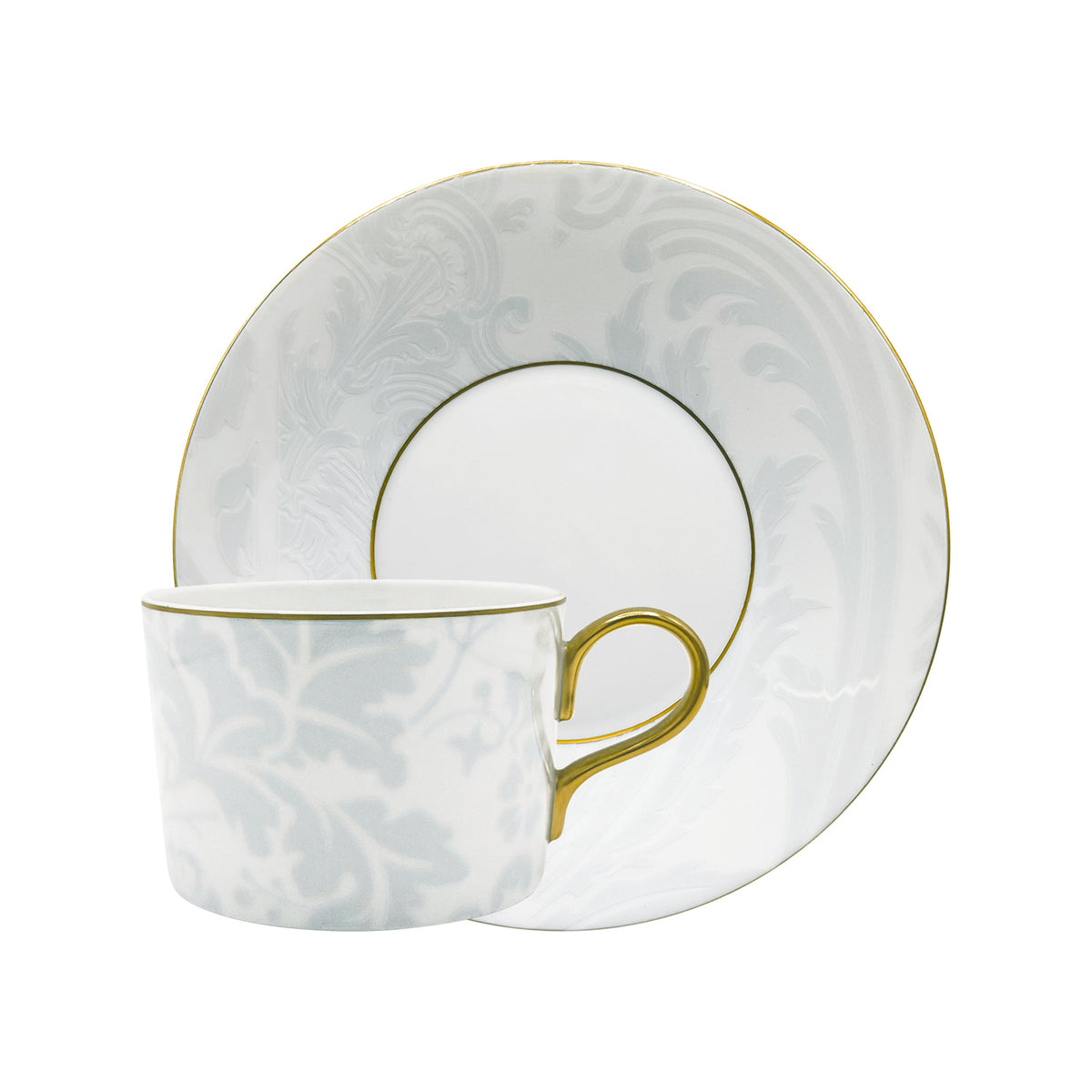 Jl Coquet Indian Blue Pearl Gold Trim - Breakfast Cup and Saucer - 10.1 fl oz SKU: CYL3021BBA105