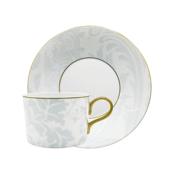 Jl Coquet Indian Blue Pearl Gold Trim - Breakfast Cup and Saucer - 10.1 fl oz SKU: CYL3021BBA105