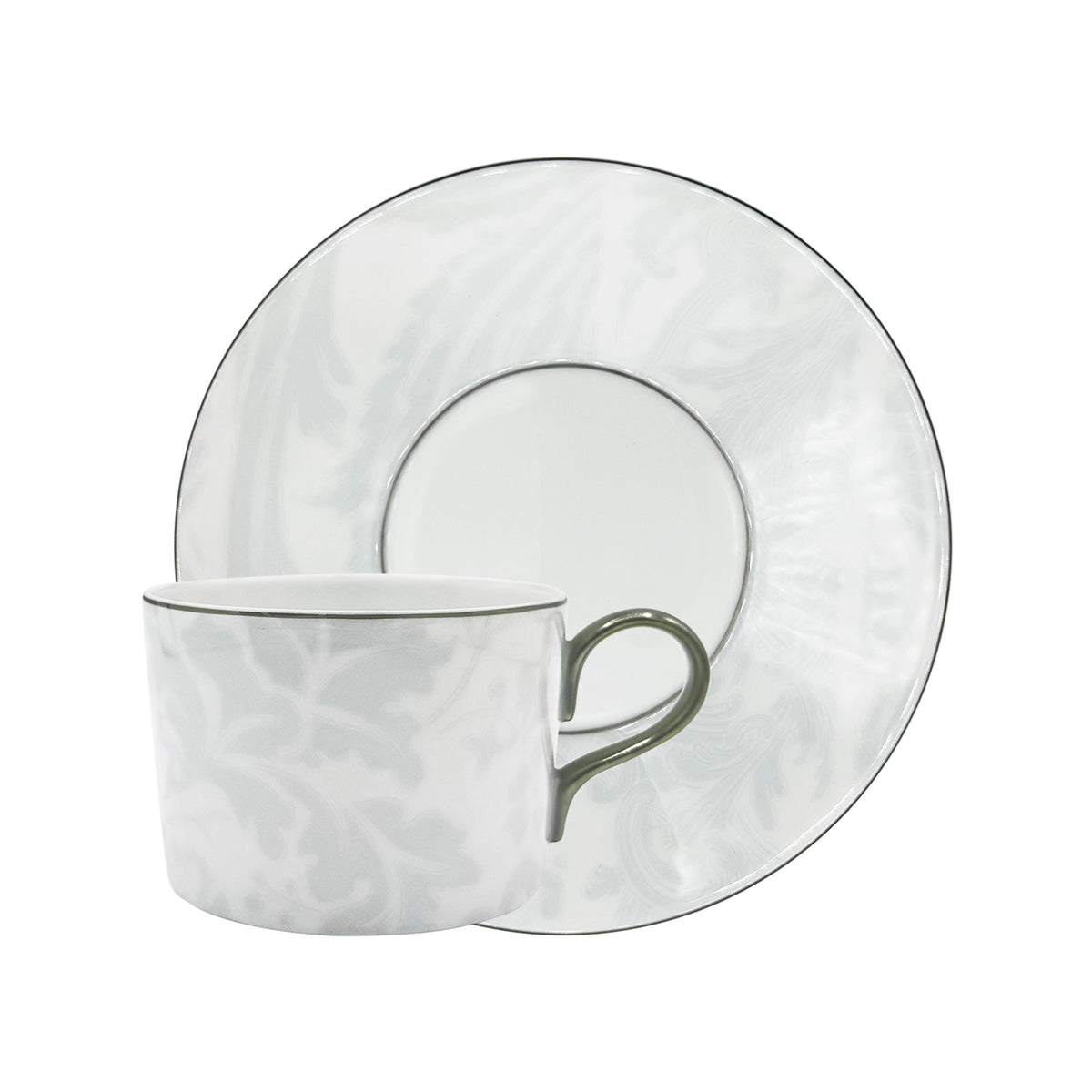 Jl Coquet INDIAN Blue Pearl Platinum Net - Breakfast Cup and Saucer - 10.1 fl oz SKU: CYL3021BBP053