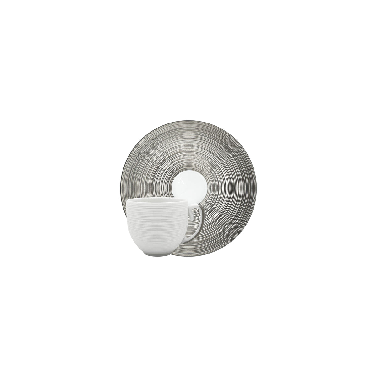 Jl Coquet HEMISPHERE Platinum Tundra - Mocha Cup and Saucer - 2.4 fl oz SKU: HEM3022BSP002