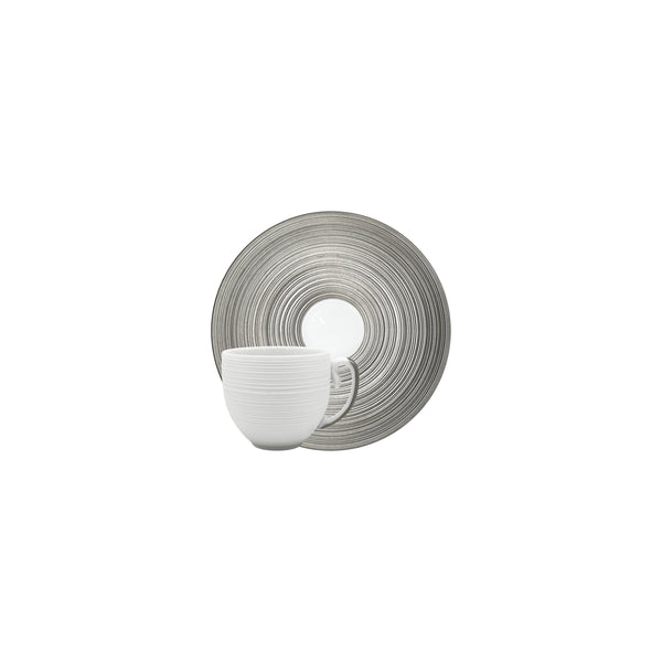 Jl Coquet HEMISPHERE Platinum Tundra - Mocha Cup and Saucer - 2.4 fl oz SKU: HEM3022BSP002