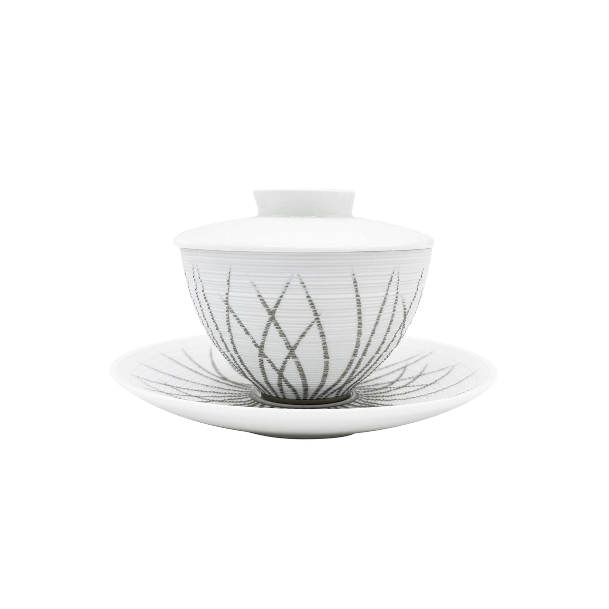 Jl Coquet HEMISPHERE Platinum Tundra - Asian tea cup and saucer (lid included) - 5.1 fl oz SKU: HEM3025BSP033