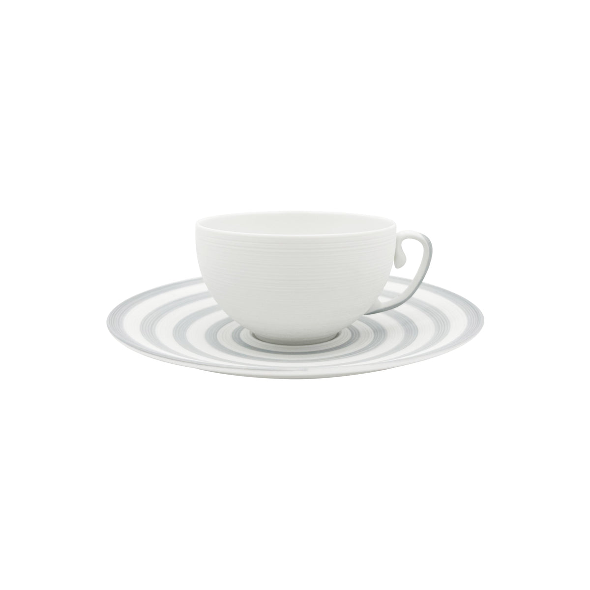 Jl Coquet HEMISPHERE Striped Grey - Teacup and Saucer - 7.4 fl oz SKU: HEM3024BS0079