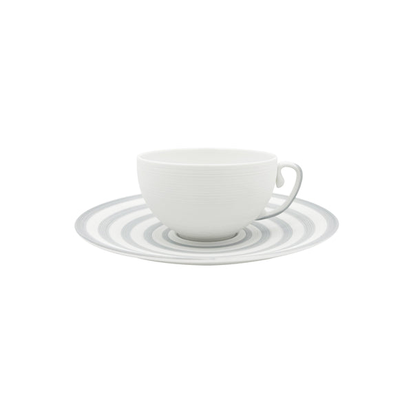 Jl Coquet HEMISPHERE Striped Grey - Teacup and Saucer - 7.4 fl oz SKU: HEM3024BS0079
