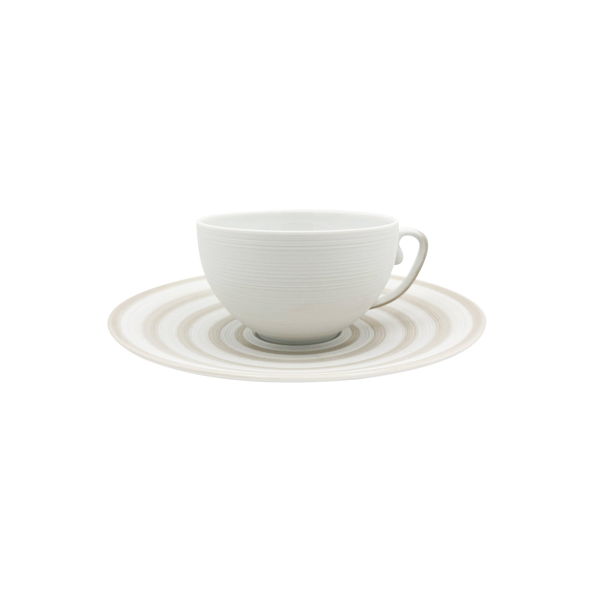 Jl Coquet Hemisphere Striped Vanilla - Teacup and Saucer - 7.4 fl oz SKU: HEM3024BS0082