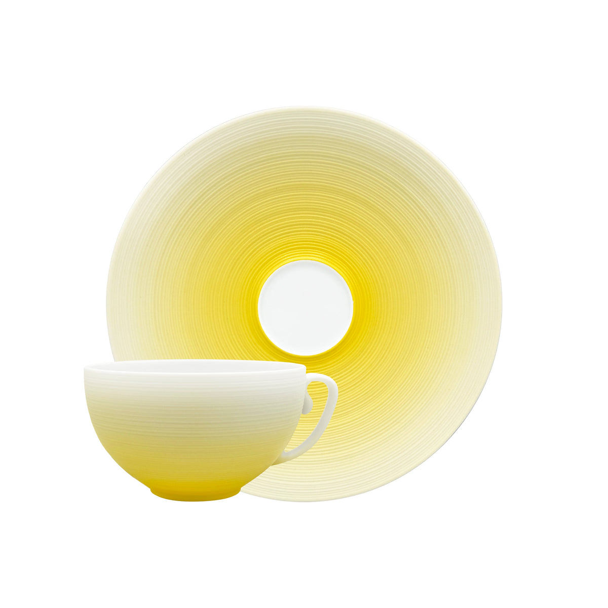 Jl Coquet HEMISPHERE Mimosa Yellow - Tea Cup and Saucer - 7.4 fl oz SKU: HEM3024BS0288