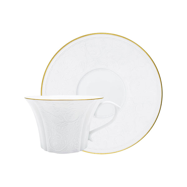Jl Coquet SWAN White with Gold Trim - Teacup and Saucer - 7.8 fl oz SKU: SWA3024BSA078