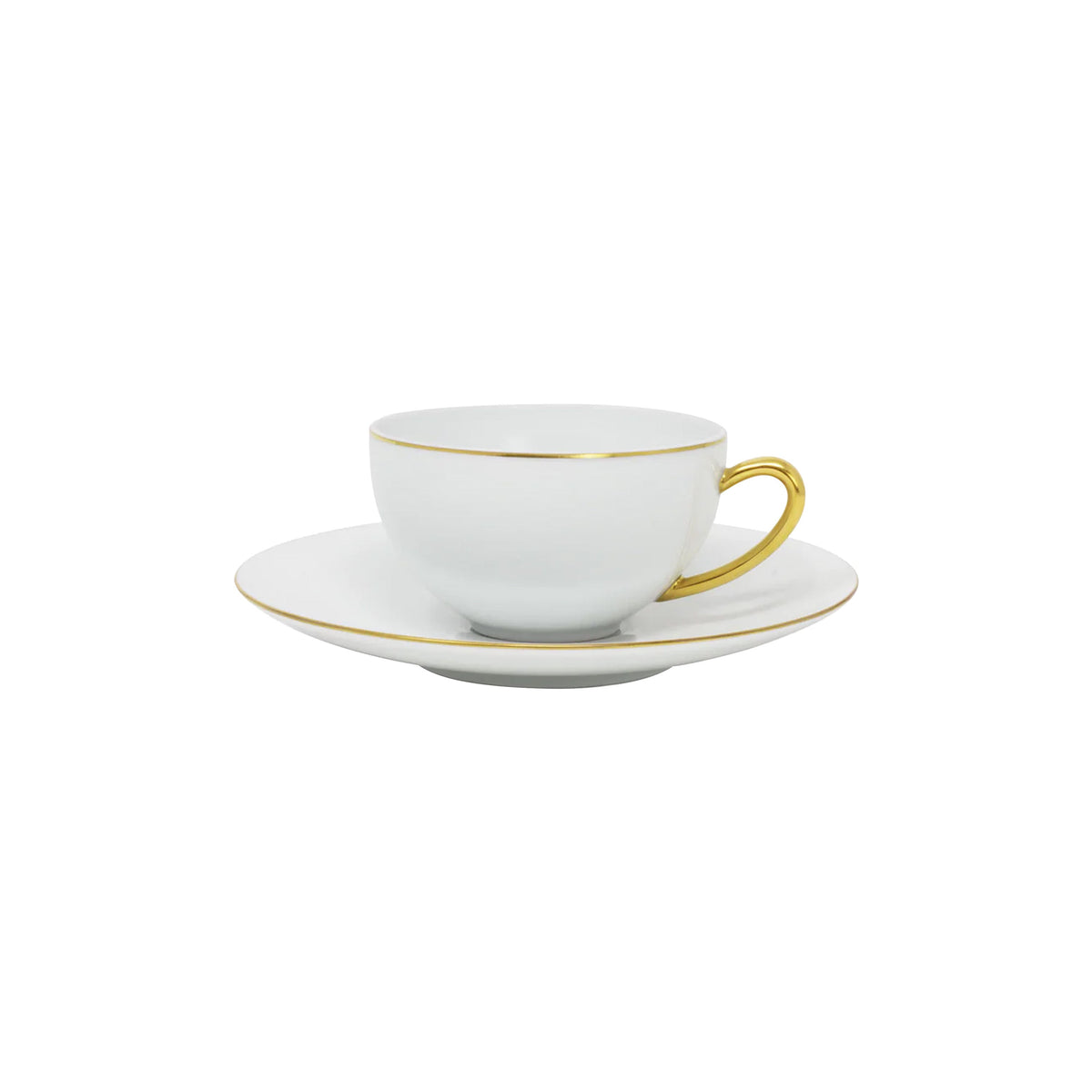 Jl Coquet ARJUNA White with Gold Trim - Tea Cup and Saucer - 7.4 fl oz SKU: HOR3024BBA096