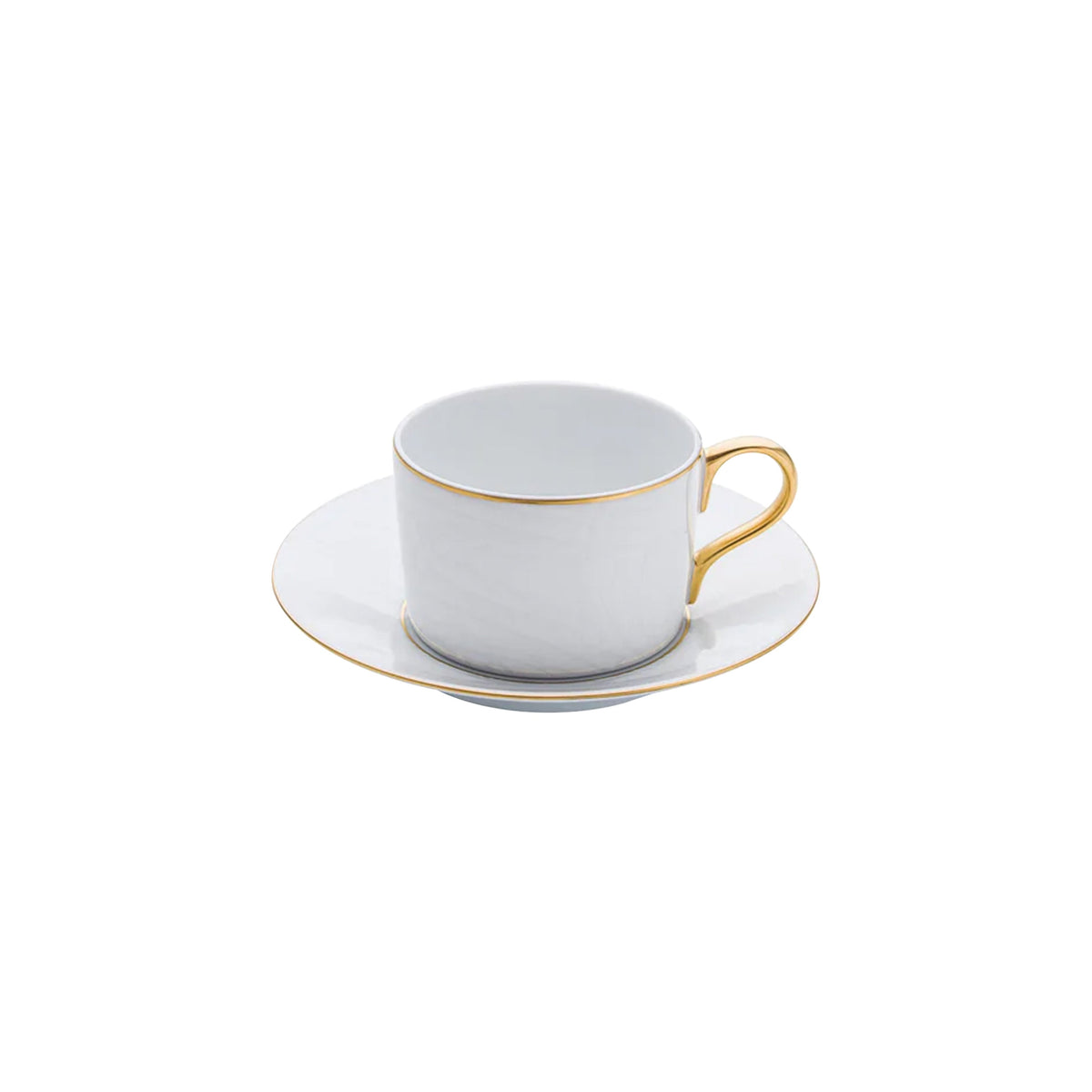 Jl Coquet Indian White on White with Gold Trim - Teacup and Saucer - 5.4 fl oz SKU: CYL3024BBA106