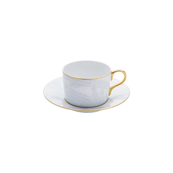 Jl Coquet Indian Blue Pearl Gold Trim - Tea Cup and Saucer - 5.4 fl oz SKU: CYL3024BBA105