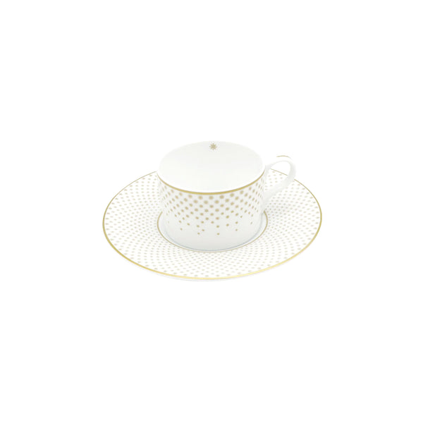 Jl Coquet Gold Rosette - Teacup and Saucer - 5.4 fl oz SKU: CYL3024BBA141