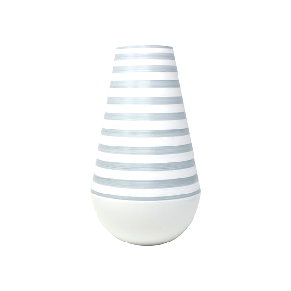 Jl Coquet HEMISPHERE Striped Storm Blue - Large Vase - 16.9 in SKU: HEM6196BS0072