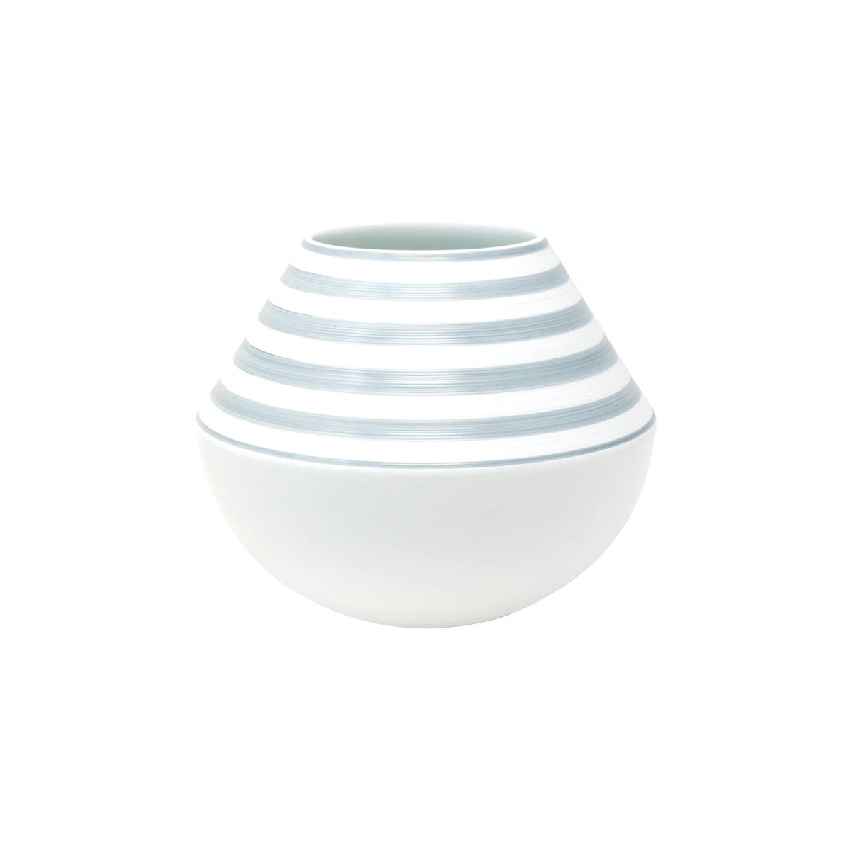 Jl Coquet HEMISPHERE Striped Storm Blue - Small Vase - 8.3 in SKU: HEM6207BS0072