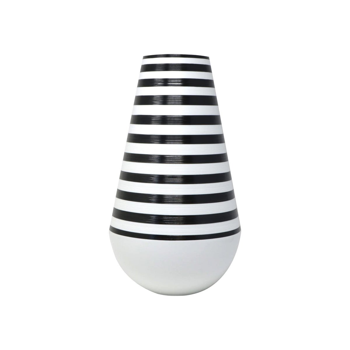 Jl Coquet HEMISPHERE Striped Black Bakelite - Large Vase - 16.9 in SKU: HEM6196BS0177