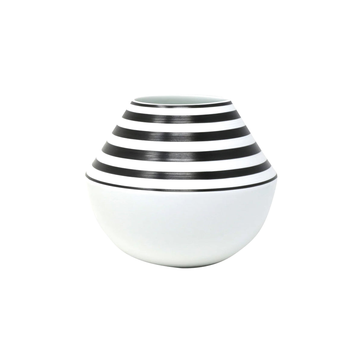 Jl Coquet HEMISPHERE Striped Black Bakelite - Small Vase - 8.3 in SKU: HEM6207BS0177