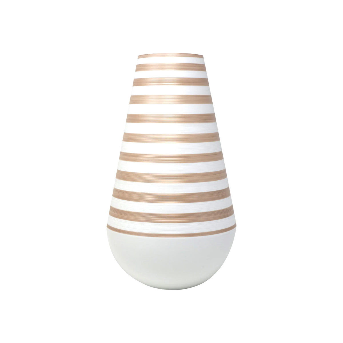 Jl Coquet HEMISPHERE Striped Metallic Pink - Large Vase - 16.9 in SKU: HEM6196BS0149