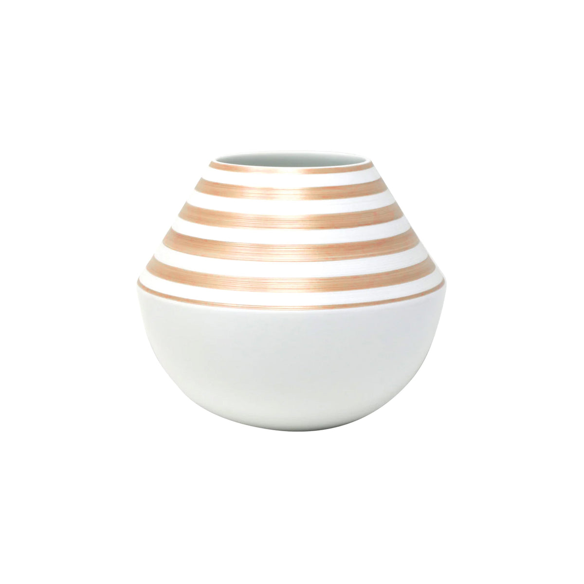 Jl Coquet HEMISPHERE Striped Metallic Pink - Small Vase - 8.3 in SKU: HEM6207BS0149