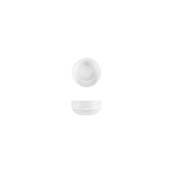 Turgla X-tanbul dia.3Inch  h:1.25Inch  3 oz. Round White Porcelain Bowl SKU: XT08JK00