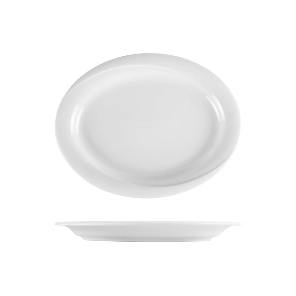 Turgla X-tanbul 11.25Inch  x 8Inch  x h:1Inch  Oval White Porcelain Platter SKU: XT29KY00