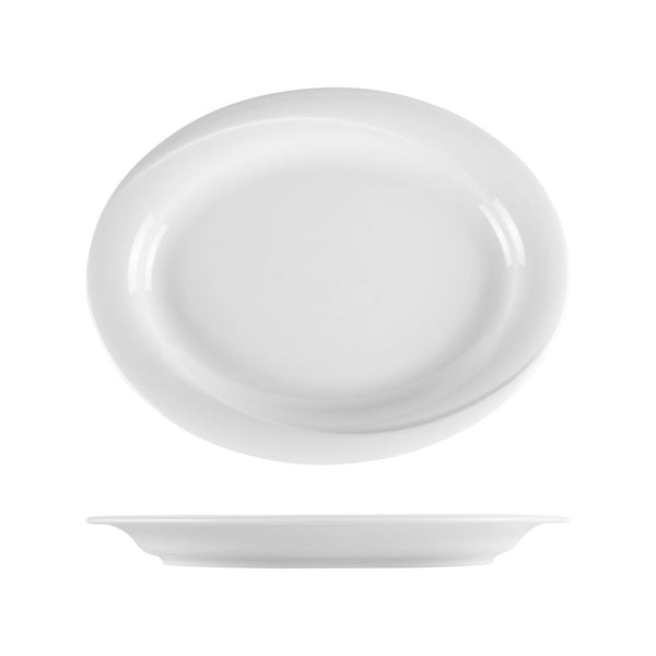 Turgla X-tanbul 13.5Inch  x 10.5Inch  x h:1.25Inch  Oval White Porcelain Platter SKU: XT34KY00